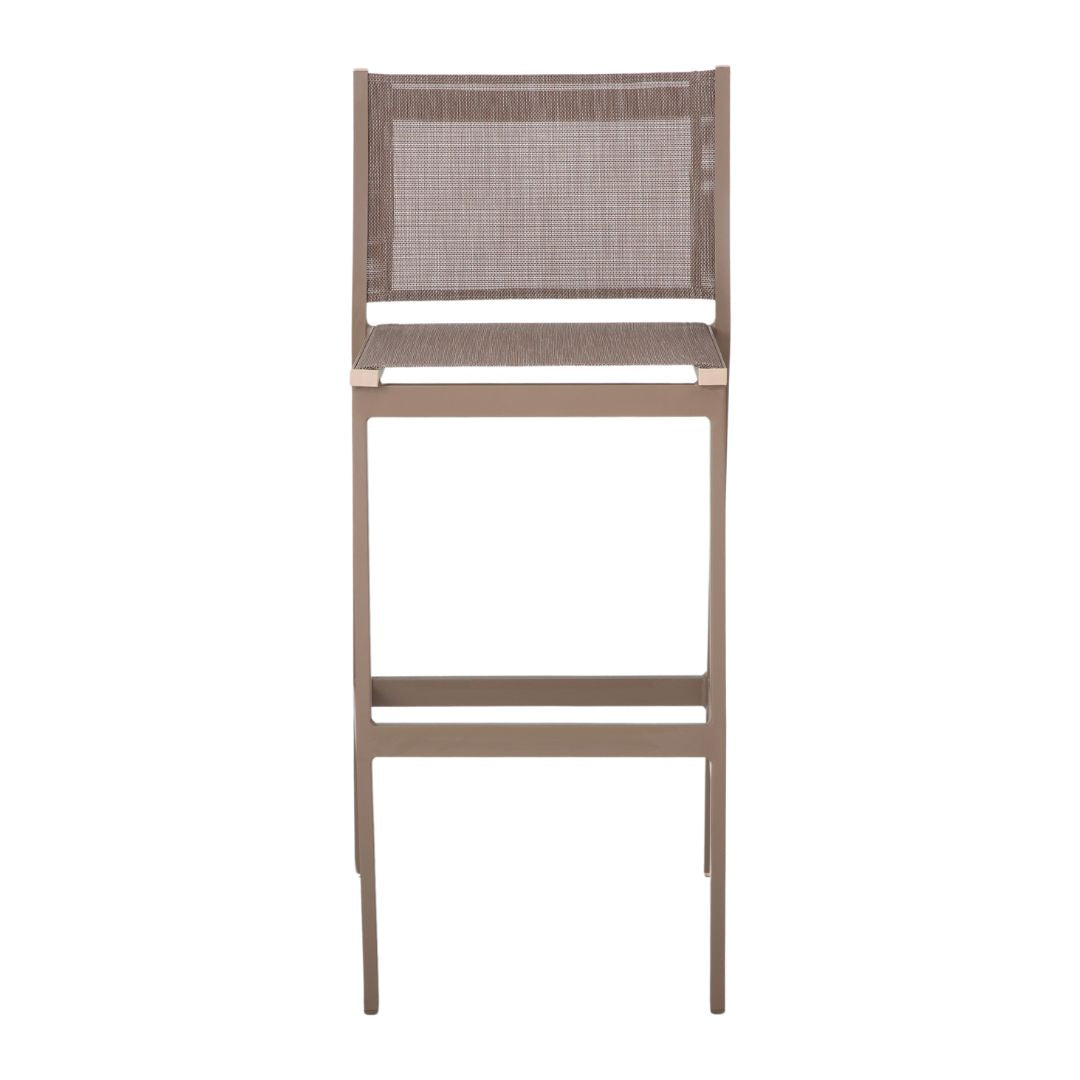 Taburete Amélia Aluminio Color Fendi Lienzo Color Marrón