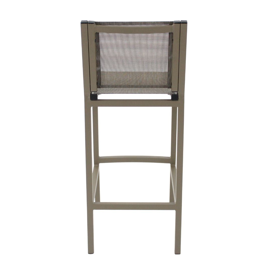 Taburete Angra Aluminio Color Fendi Tejido Color Bronce Mixto