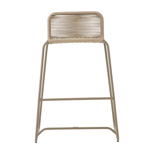 Beirute Aluminum Stool Fendi Color Nautical Rope Sand Color