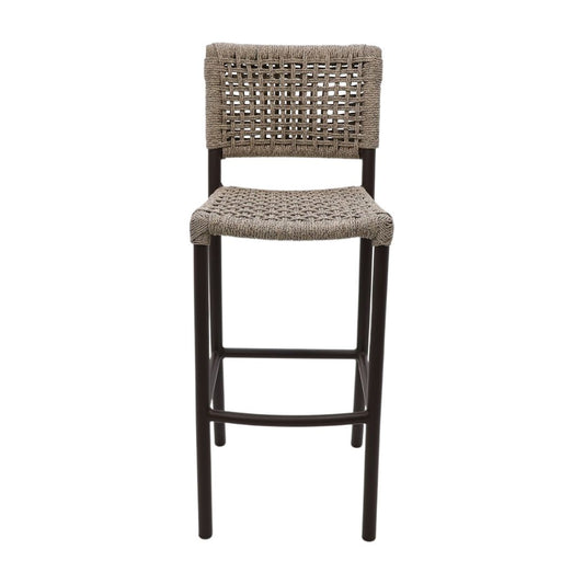 Giardino Aluminum Stool Coffee Color Nautical Rope Mixed Sand Color