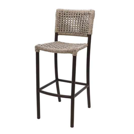 Giardino Aluminum Stool Coffee Color Nautical Rope Mixed Sand Color