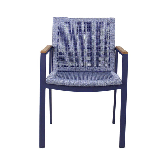 Amélia Armchair Freijó Wood Aluminum Carbon Blue Color Nautical Rope Mixed Blue Color