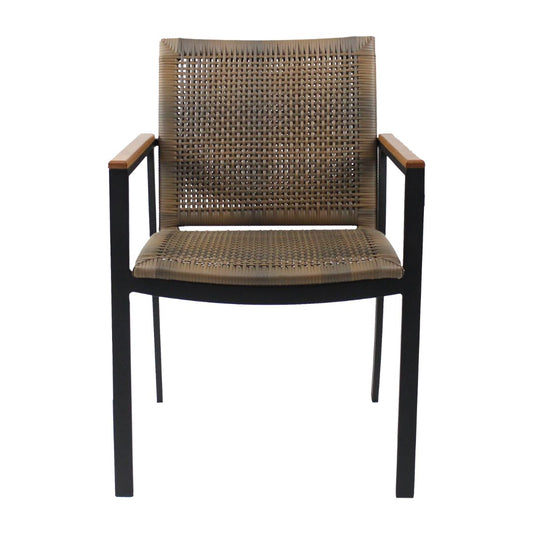 Amélia Armchair Freijó Wood Aluminum Black Color Synthetic Fiber Mixed Brown Color