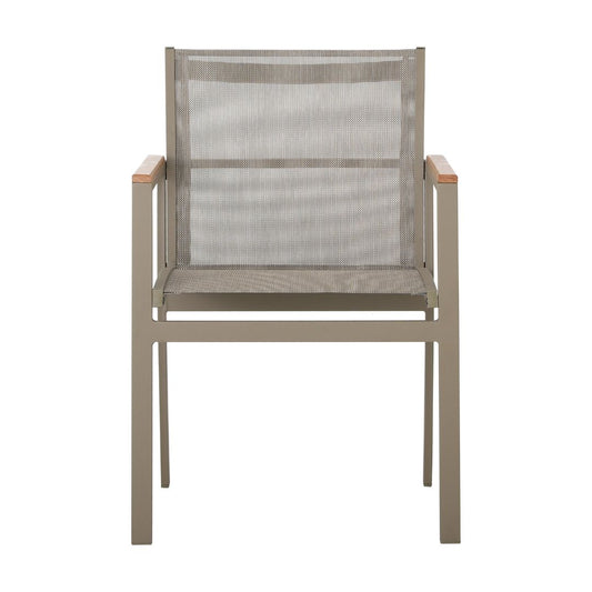 Amélia Armchair Freijó Wood Aluminum Fendi Color Mixed Bronze Color Fabric