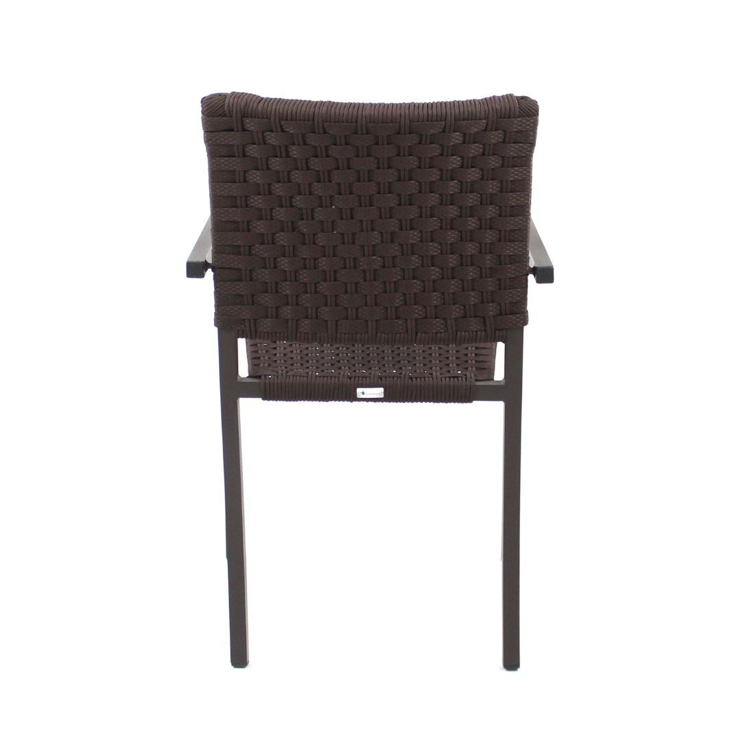 Angra Aluminum Armchair Brown Color Nautical Rope Brown Color Ribbon Brown Color