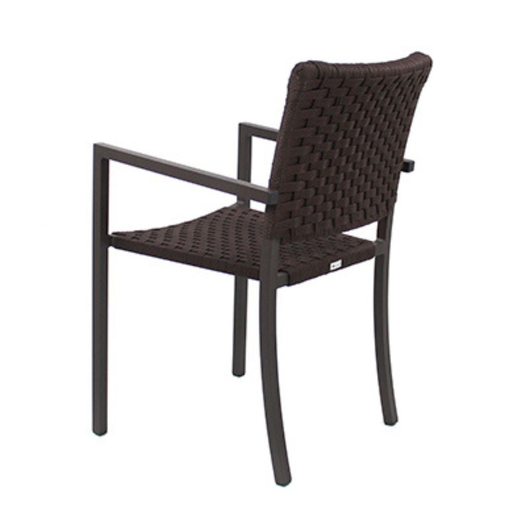 Angra Aluminum Armchair Brown Color Nautical Rope Brown Color Ribbon Brown Color