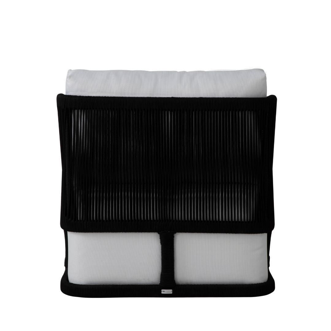 Antares Nautical Rope Armchair Black Color Backrest and Seat Upholstered Quaker Fabric Raw