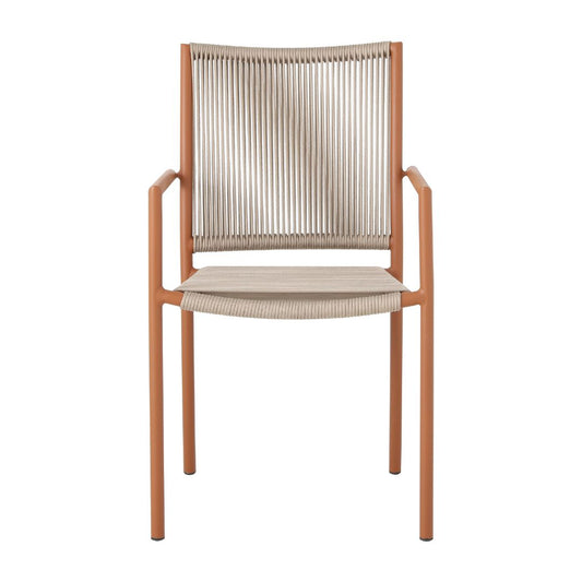 Aquiraz Aluminum Armchair, Mixed Brown Color, Nautical Rope, Sand Color