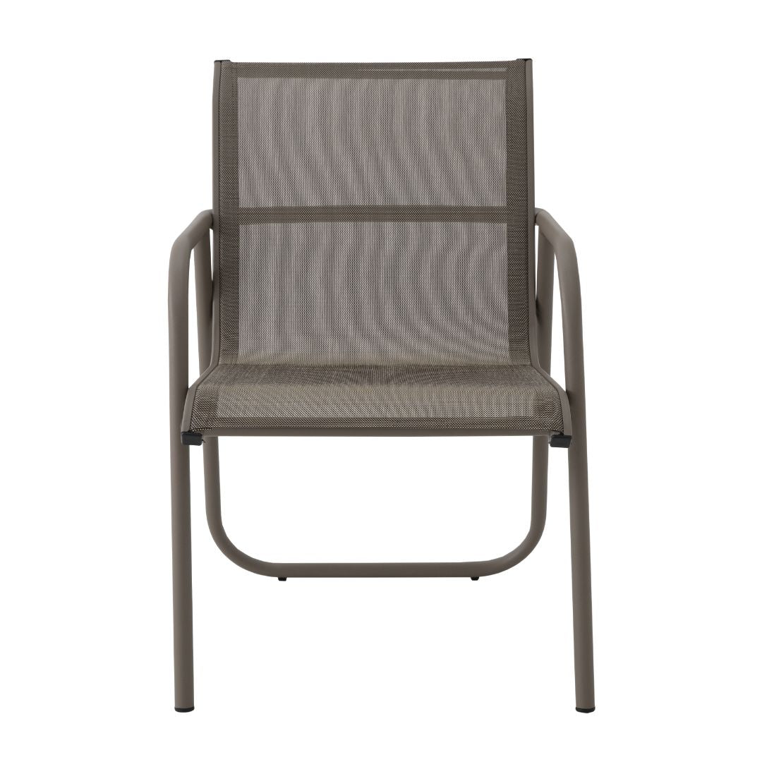 Elba Armchair Aluminum Fendi Color Mixed Straw Color Fabric