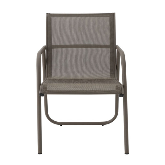 Elba Armchair Aluminum Fendi Color Mixed Straw Color Fabric