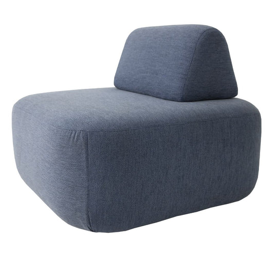 Dominic Armchair Upholstered Seat and Backrest in Coastal Blue Fabric