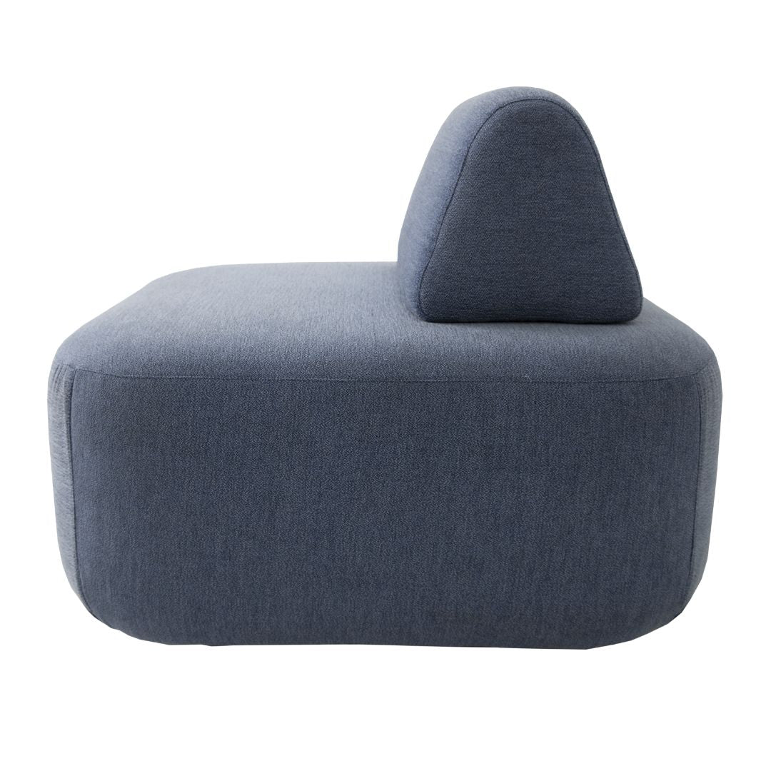 Dominic Armchair Upholstered Seat and Backrest in Coastal Blue Fabric