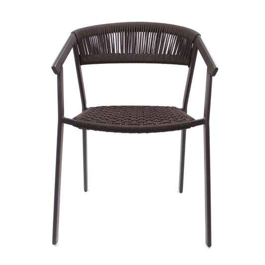 Duda Aluminum Armchair Coffee Color Nautical Rope Brown Color
