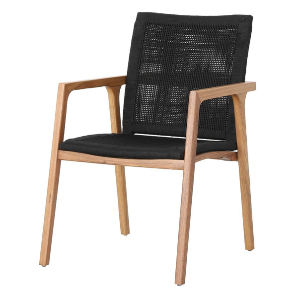 Ambiente 1 com Silla con Brazo Itapuã Aluminio Color Plomo Cuerda Náutica Color Negro