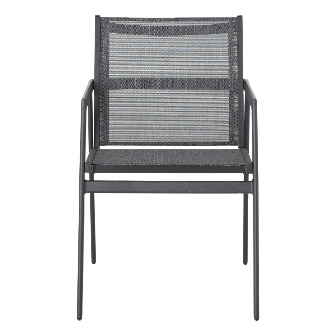 Silla con Brazo Itapuã Aluminio Color Plomo Lona Color Gris Mixto