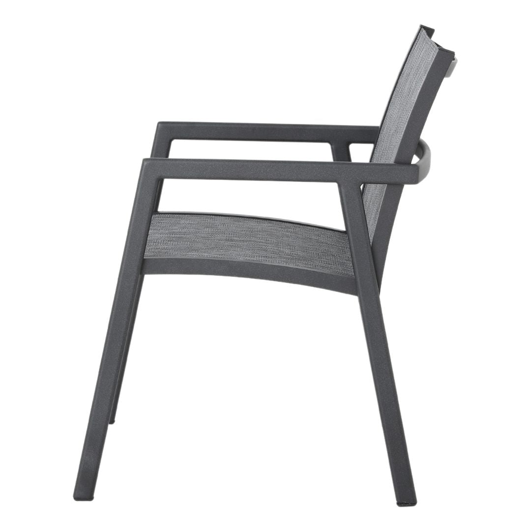 Silla con Brazo Itapuã Aluminio Color Plomo Lona Color Gris Mixto