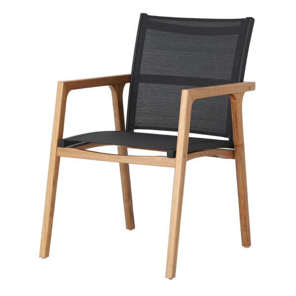 Ambiente 3 com Silla con Brazo Itapuã Aluminio Color Plomo Cuerda Náutica Color Negro