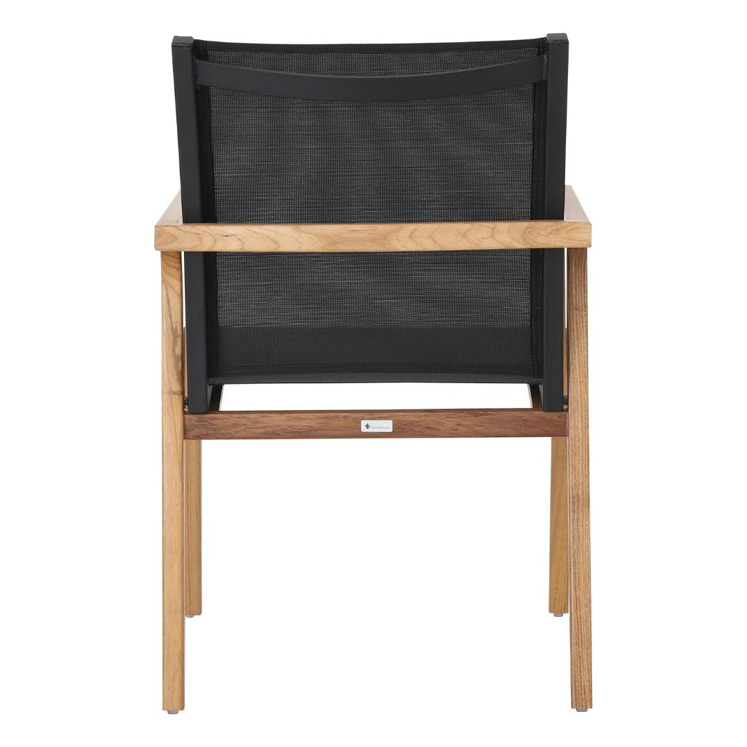 Silla con Brazo Itapuã Freijó Madera Lona Color Negro Cerrada