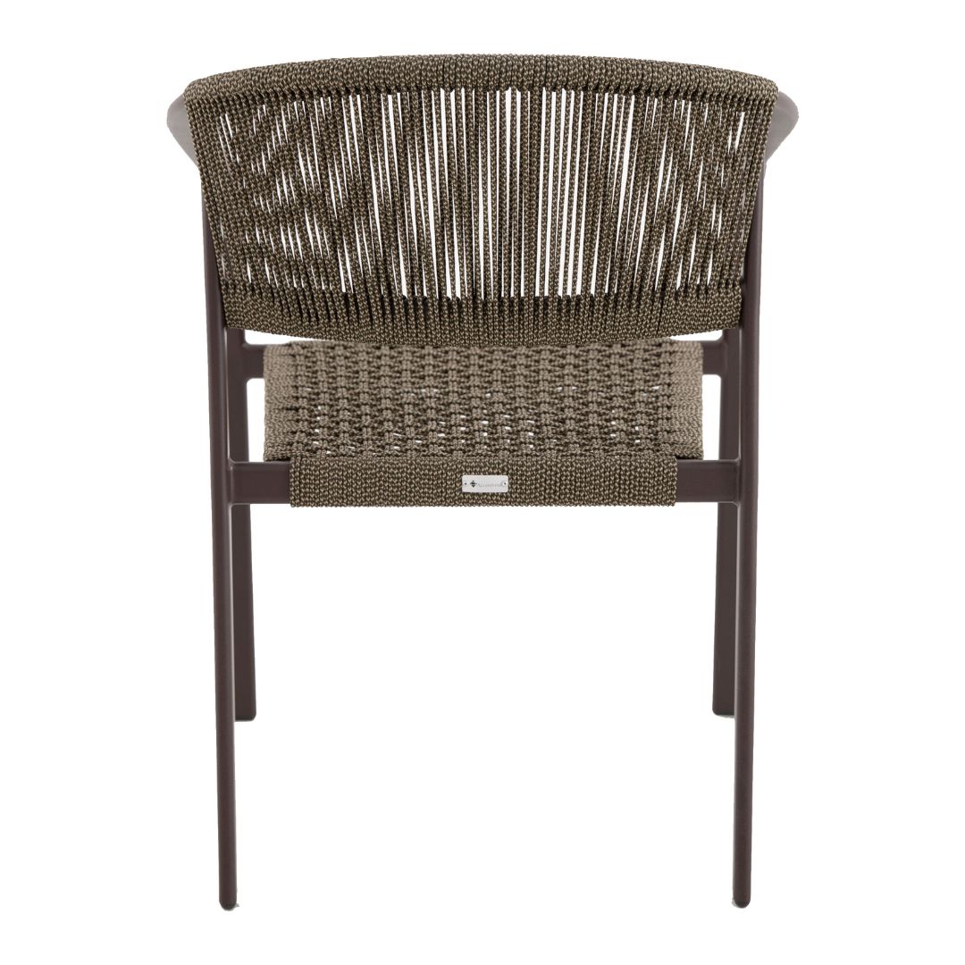 Lapa Aluminum Armchair Brown Color Nautical Rope Color Mixed Beige