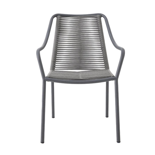 Aluminum Mobile Armchair, Lead Color, Silver Color, Nautical Rope
