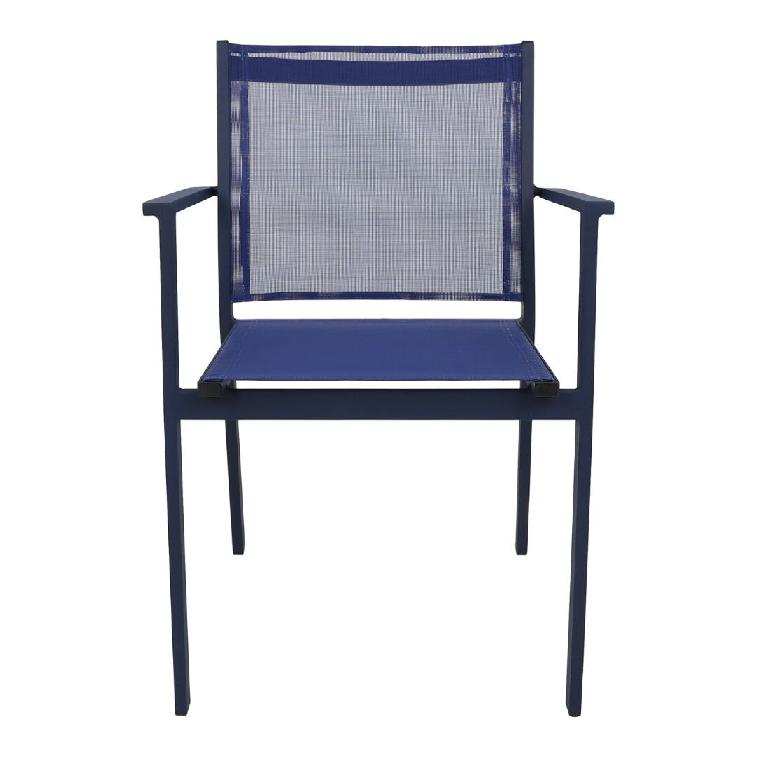 National Aluminum Armchair Blue Color Navy Blue Color Fabric