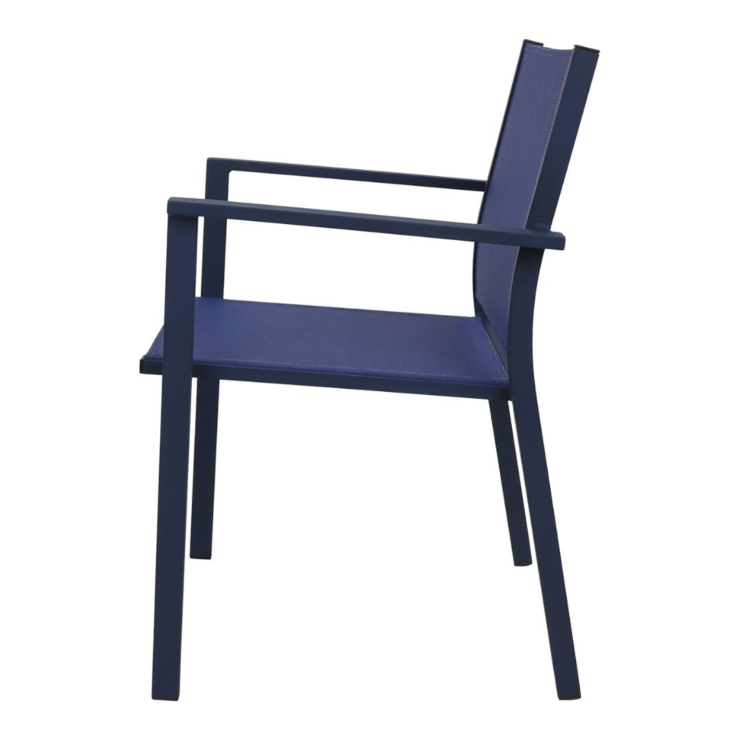 National Aluminum Armchair Blue Color Navy Blue Color Fabric