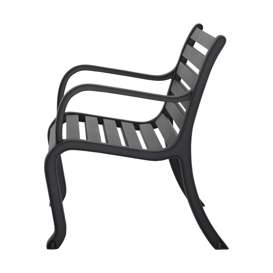Porto Aluminum Armchair, Lead Color