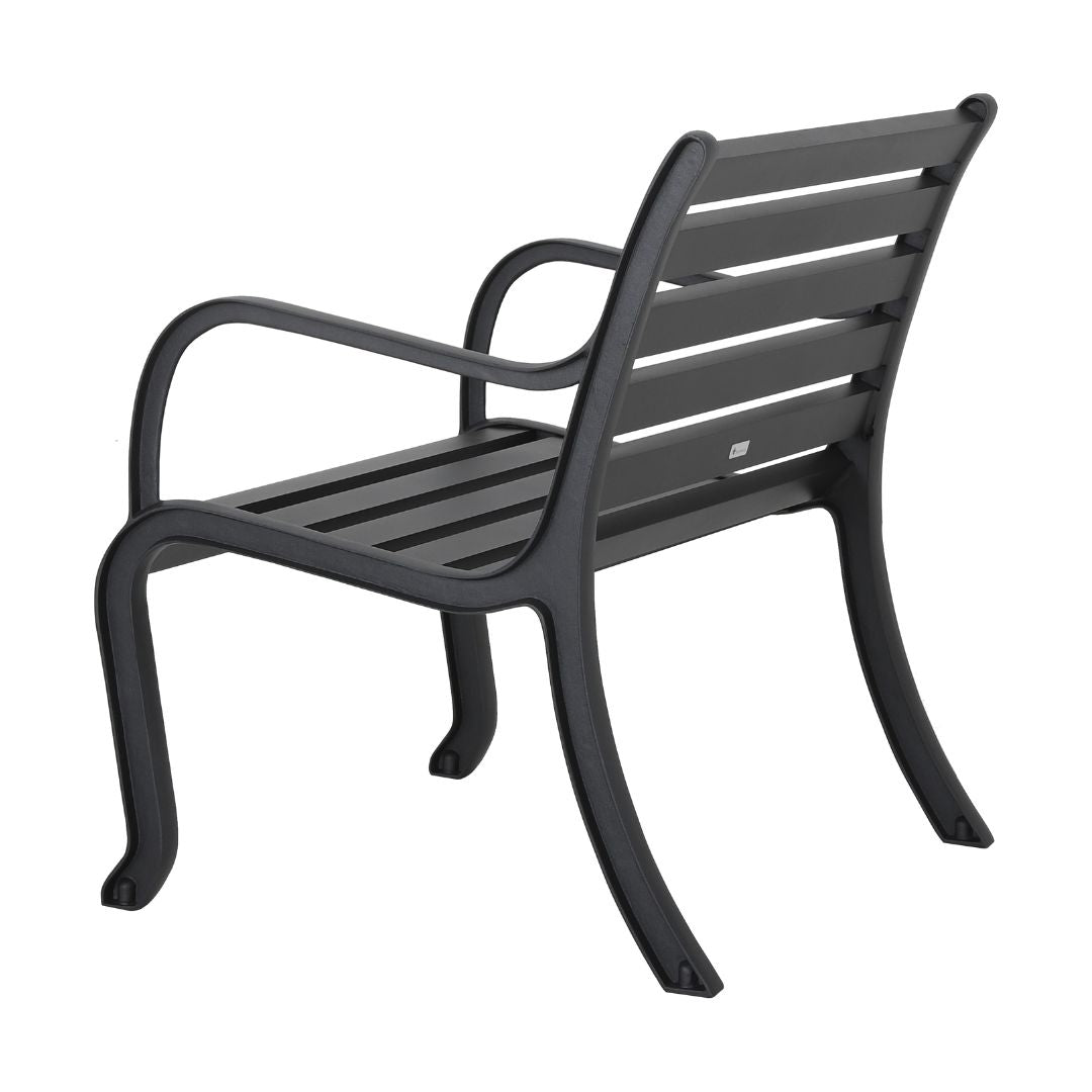 Porto Aluminum Armchair, Lead Color