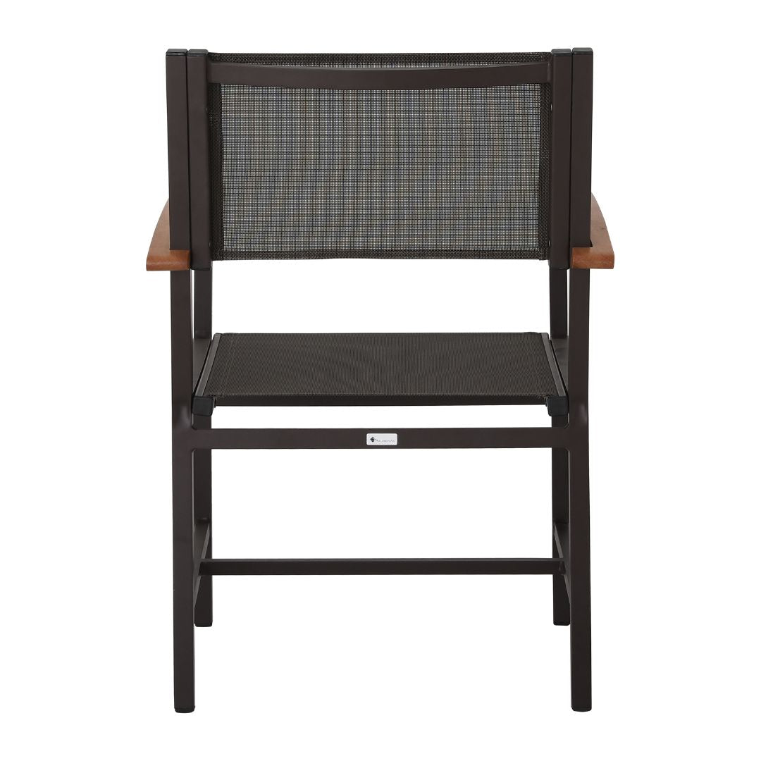 Vila Real Armchair Freijó Wood Aluminum Brown Color Fabric Golden Color Serrano