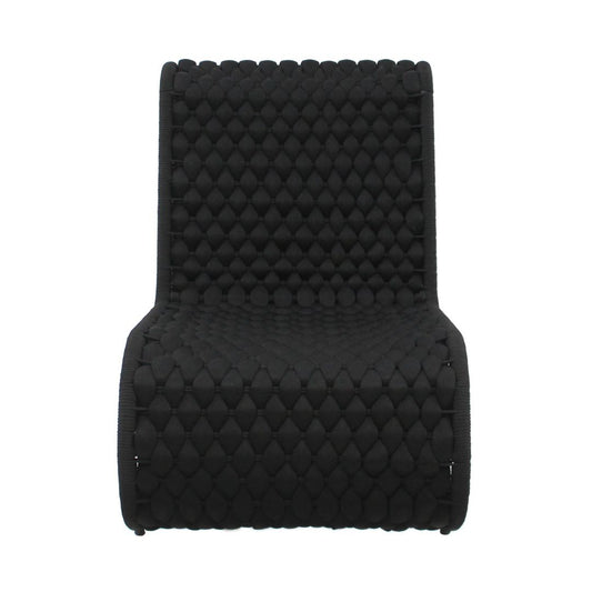 Wave Aluminum Armchair, Black Color, Nautical Knit, Black Color