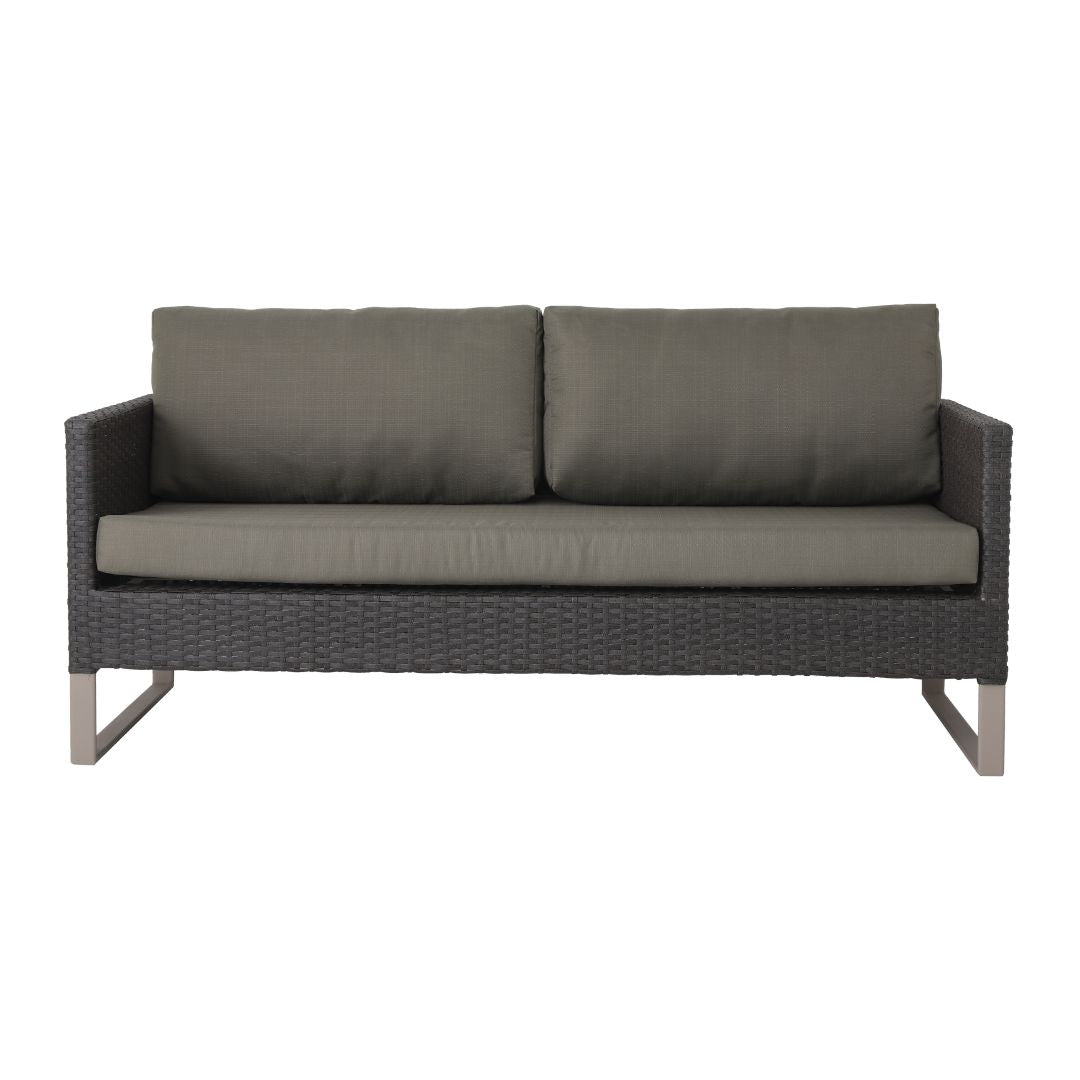 Sofá Arizona Color Aluminio Fendi Fibra Sintética Color Gris Piedra Respaldo y Asiento Tapizado Tela CA Fendi