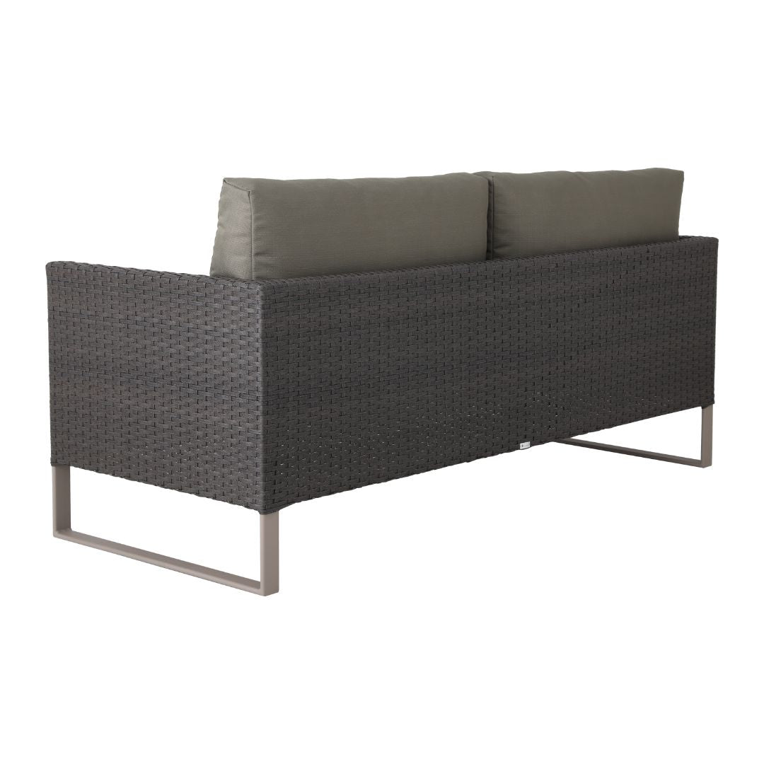 Sofá Arizona Color Aluminio Fendi Fibra Sintética Color Gris Piedra Respaldo y Asiento Tapizado Tela CA Fendi