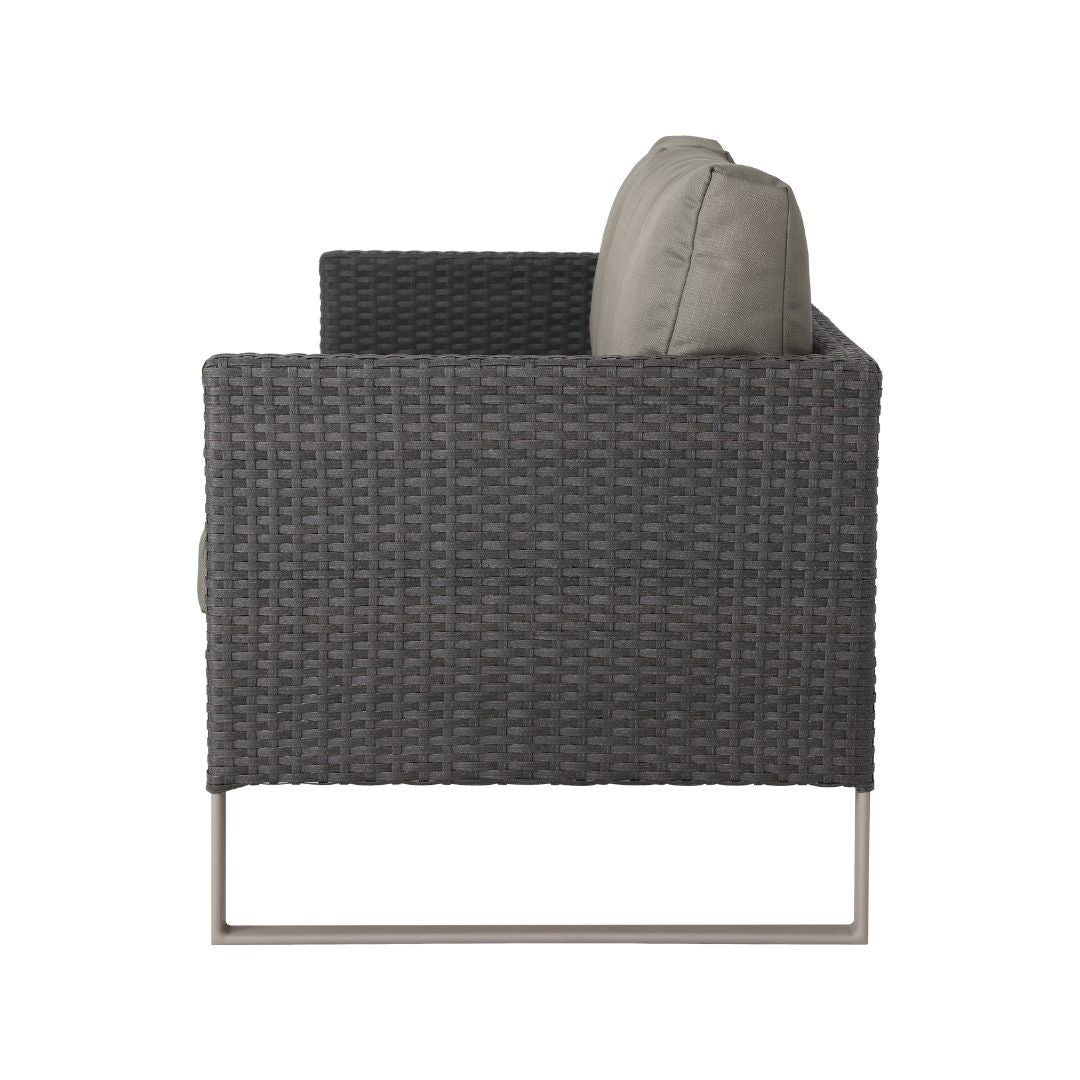 Sofá Arizona Color Aluminio Fendi Fibra Sintética Color Gris Piedra Respaldo y Asiento Tapizado Tela CA Fendi