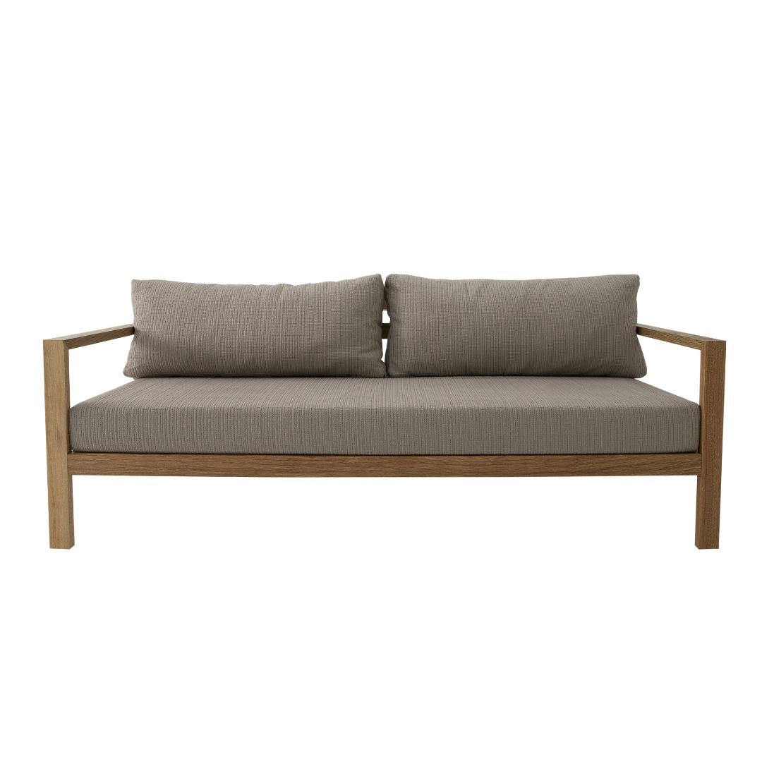 Bella Sofa Freijó Wood Backrest and Seat Upholstered in Sorrento Fendi Fabric