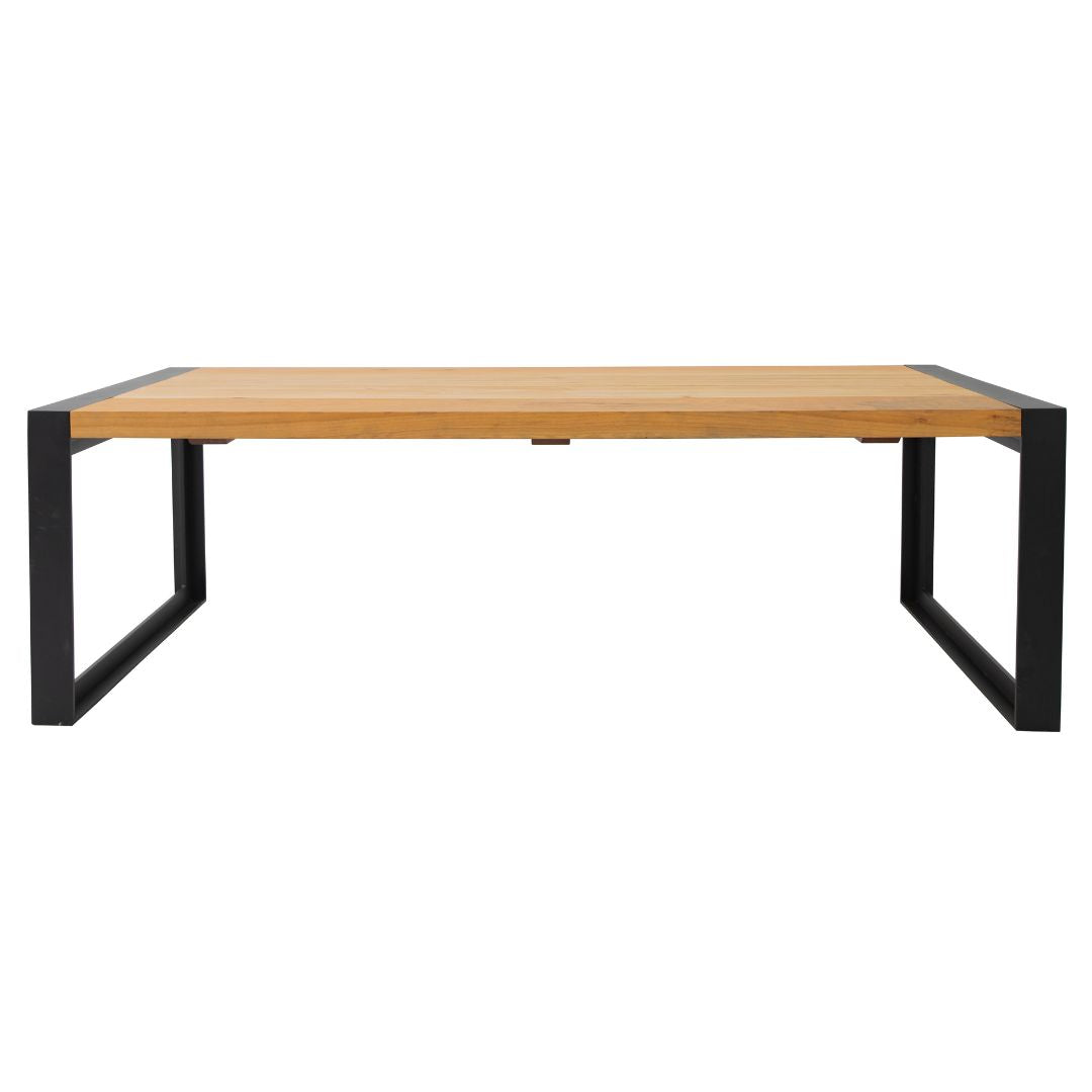 Mesa de Comedor Bella 240x100cm Tapa de Madera de Pequiá Base de Aluminio Macizo