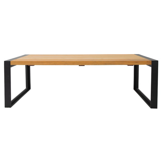 Bella Dining Table 240x100cm Pequiá Wood Top Solid Aluminum Base