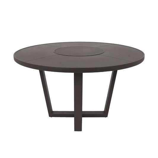 Búzios Table with 150cm Turntable, Black Aluminum