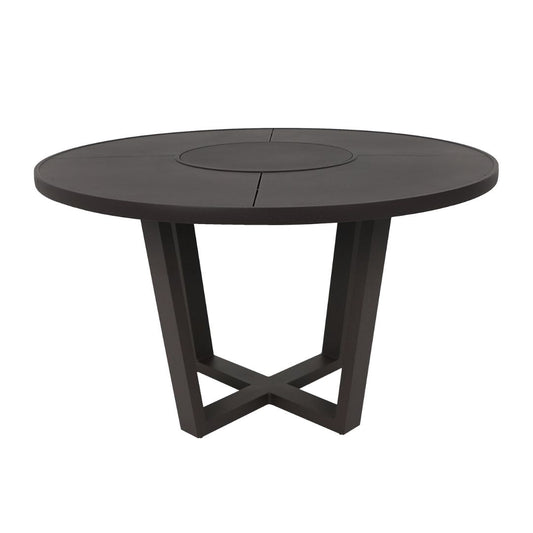 Búzios Table with 150cm Turntable, Black Aluminum