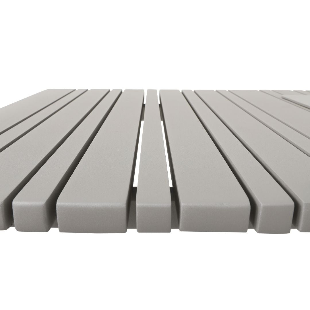 Mesa de centro Orione 120x70 cm con cuenco champán aluminio gris
