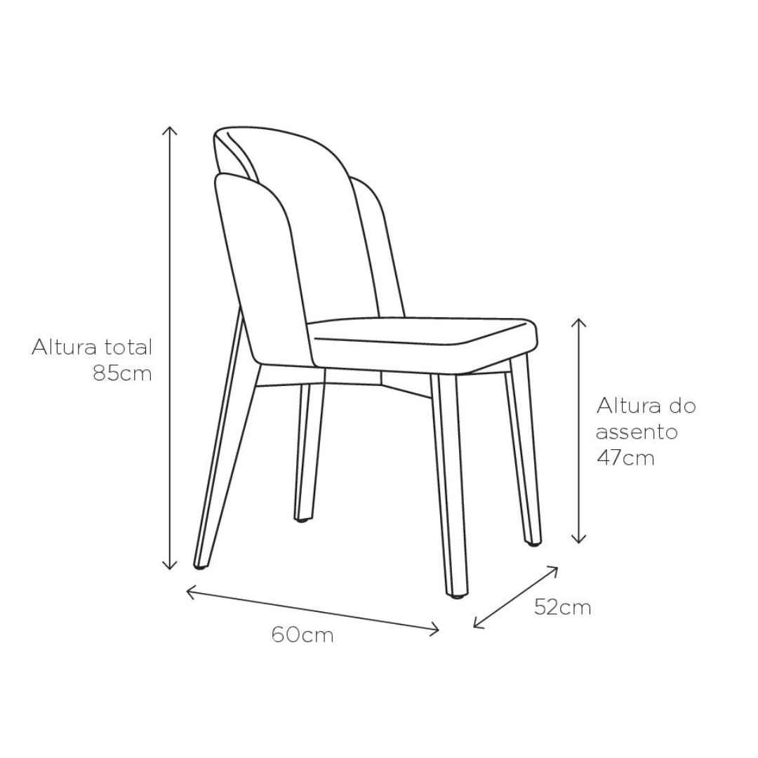 Cloe Chair Natural Wood Upholstered Seat Fabric BR6001 with Caramel Handle