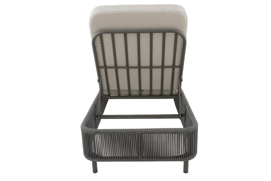 Sillón Copacabana Aluminio y Cuerda Náutica Gris