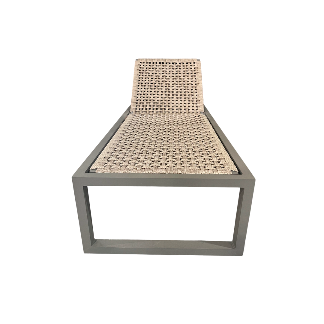 Sillón de Aluminio Dorado en color Marrón con Cuerda Náutica en color Marrón