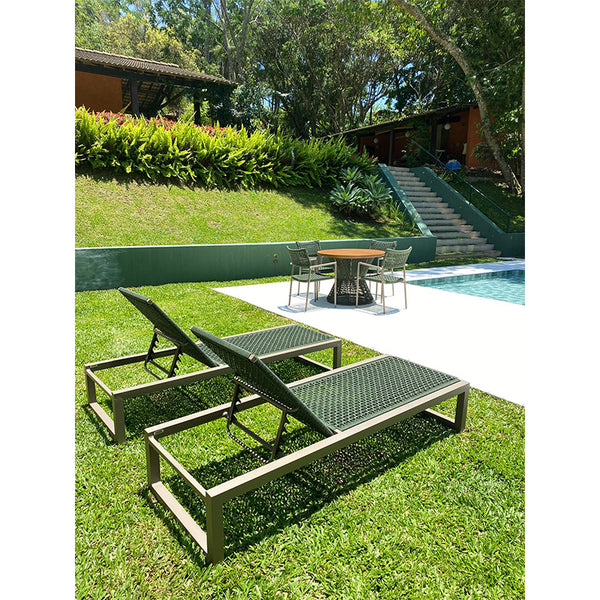 Ambiente 3 com Sillón de Aluminio Dorado en color Marrón con Cuerda Náutica en color Marrón