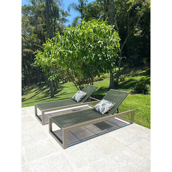 Ambiente 4 com Sillón de Aluminio Dorado en color Marrón con Cuerda Náutica en color Marrón