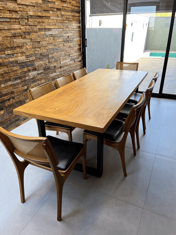 Ambiente 2 com Tampo de Mesa de Jantar 180x90cm Madeira Maciça