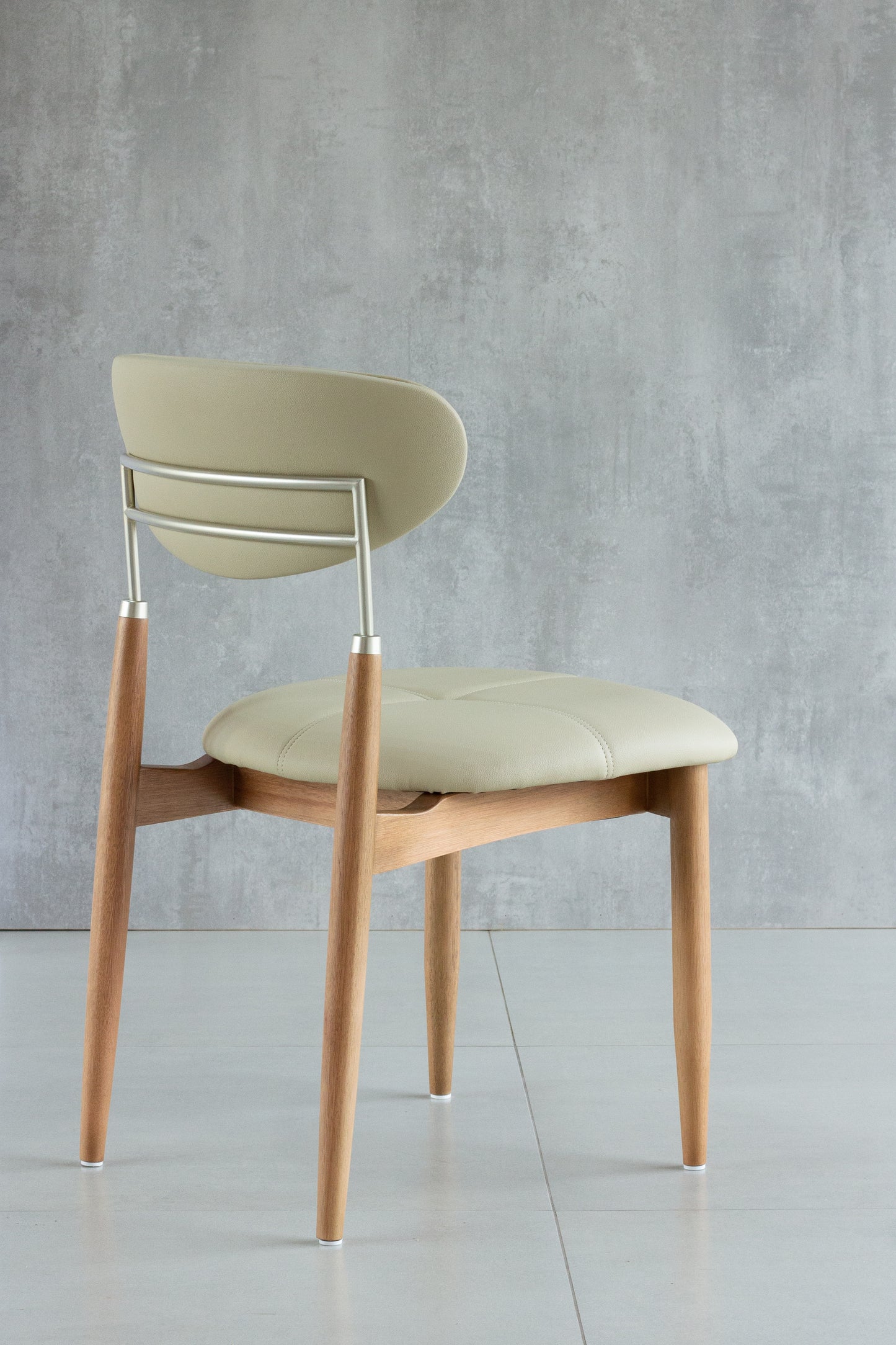 Adara Chair Natural Wood Black Metal Upholstered Fabric Seat BR6000