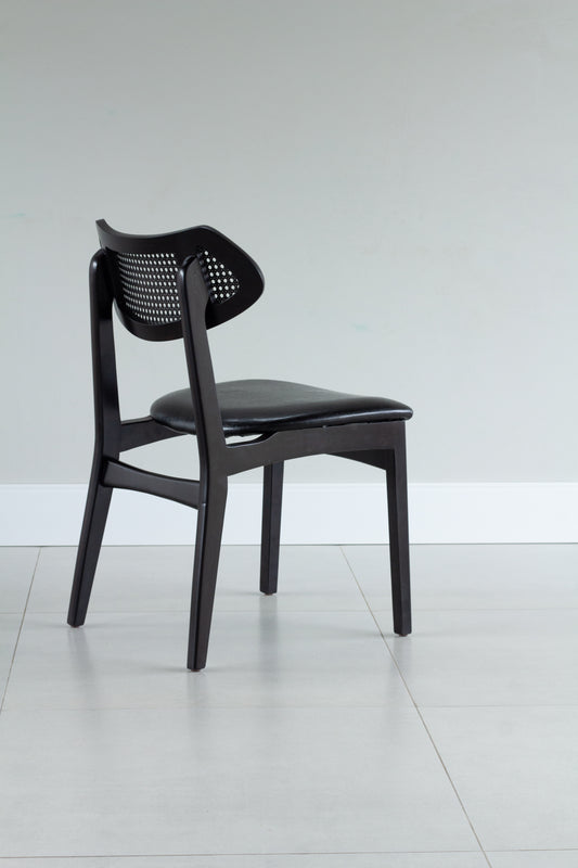 Silla Diana Madera Marrón con Respaldo y Asiento Tapizado en Tela BR6020