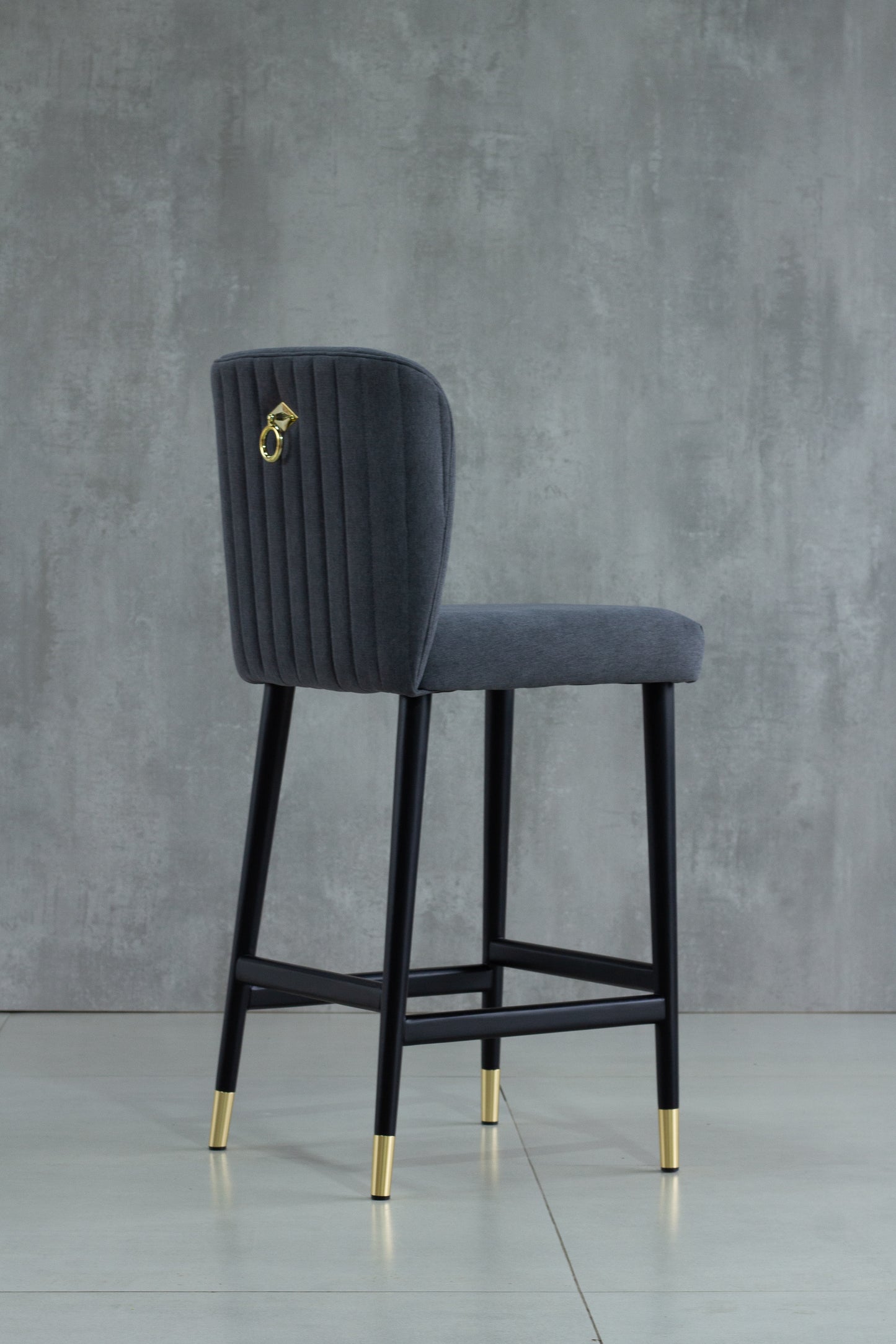 Banqueta Moana Madeira Ebano Assento Estofado AB1017