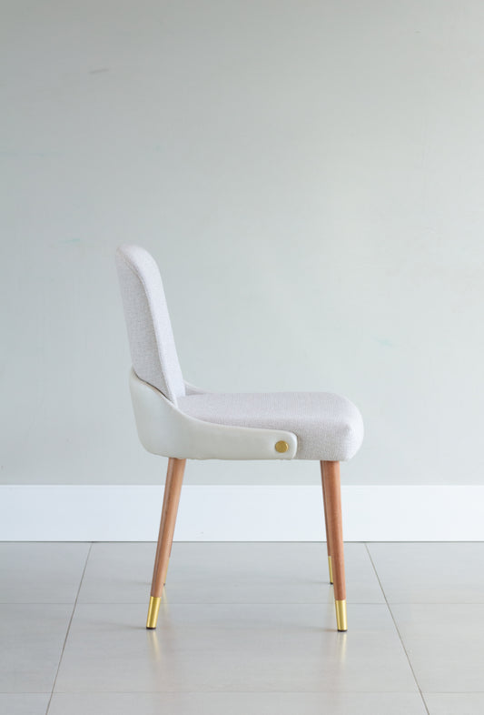 Isis Chair with Hexagonal Straw Backrest, Natural Wood, Upholstered Fabric Seat BR6000