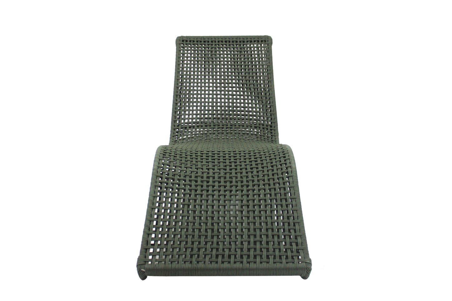 Gardenia Sun Lounger in Aluminum and Nautical Rope, Green